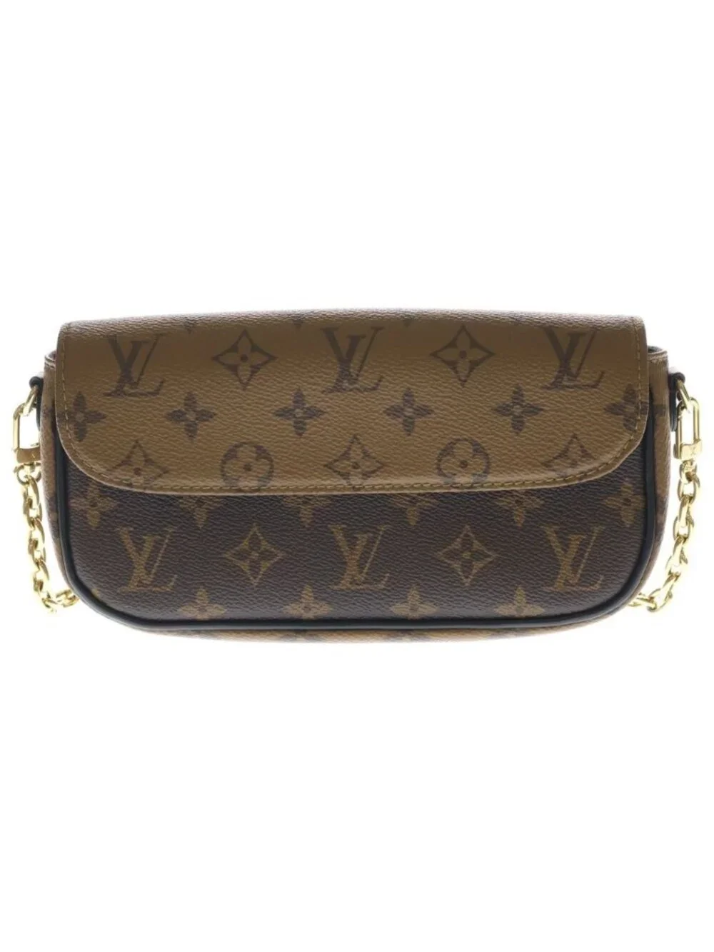 Louis Vuitton Monogram Reverse Wallet on Chain Ivy Leather 2-Way Shoulder